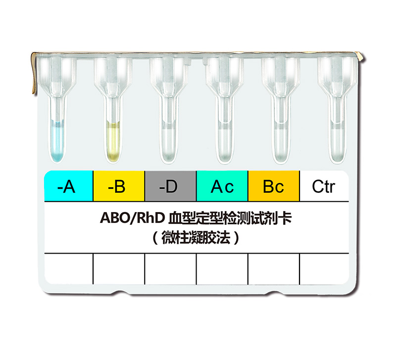 ABO-RhD血型定型檢測試劑卡（微柱凝膠法）-反面